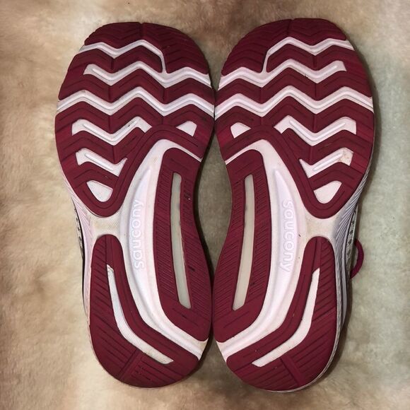 Saucony 8 Guide 14 Running Sneakers in Light Gray Burgundy - Picture 12 of 13